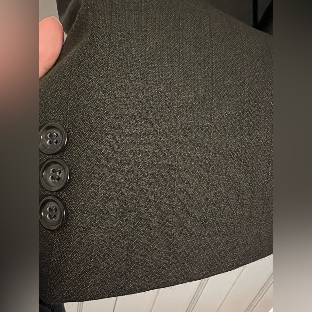 Vintage Calvin Herringbone Wool Blend Blazer Made in USA Gray Size M (Est.) - Picture 8 of 8